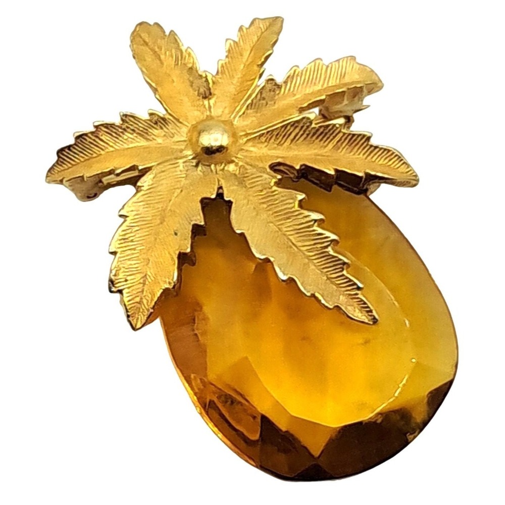Sarah Coventry Pineapple Brooch Pin Pendant Figural Signed Vintage Costume Jewel